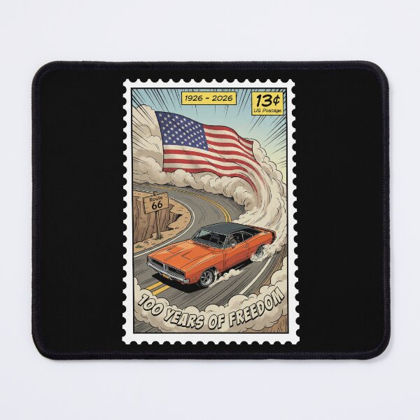 Item preview, Route 66 Centennial Comic Drift: 100th Anniversary 1926-2026 Pop Art Stamp designed and sold by G350.