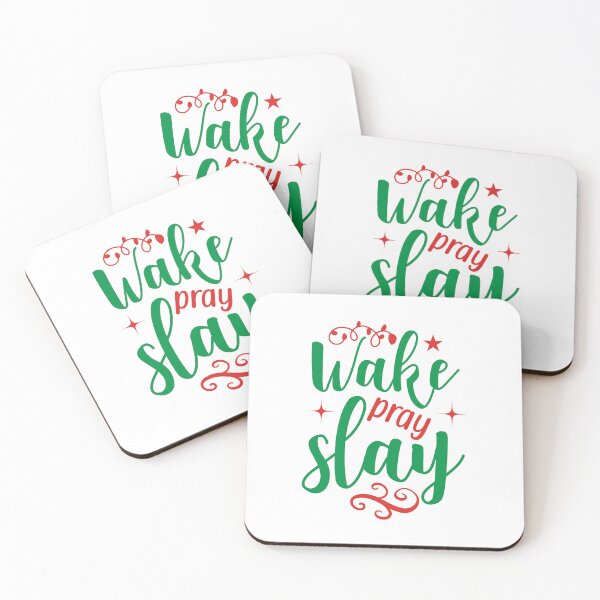Item preview, Wake, Pray, Slay - Festive Christmas Motivation Slogan designed and sold by FuzionRaptor.