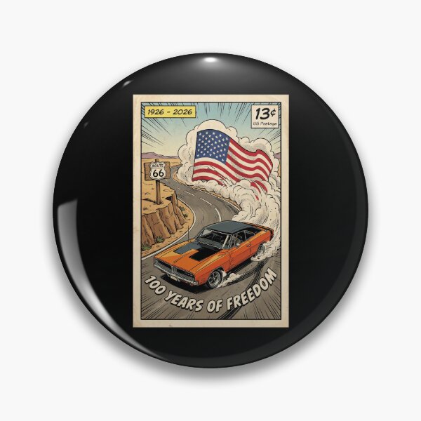 Item preview, Route 66 Centennial Comic Drift: 100th Anniversary 1926-2026 Pop Art Stamp designed and sold by G350.