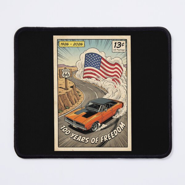 Item preview, Route 66 Centennial Comic Drift: 100th Anniversary 1926-2026 Pop Art Stamp designed and sold by G350.