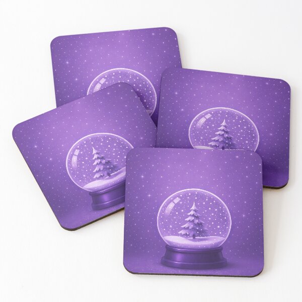 Item preview, Purple Snow Globe with Purple Christmas Tree – Festive Winter Decoration designed and sold by EmeraldeaDesign.
