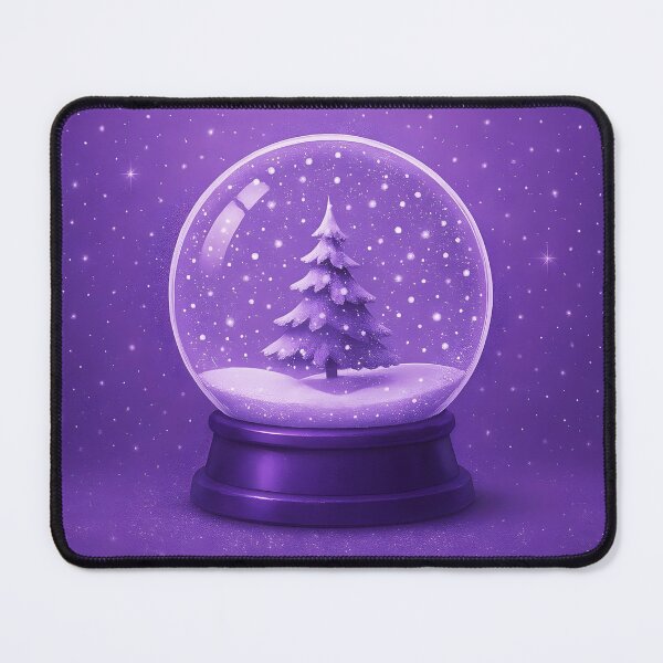 Item preview, Purple Snow Globe with Purple Christmas Tree – Festive Winter Decoration designed and sold by EmeraldeaDesign.