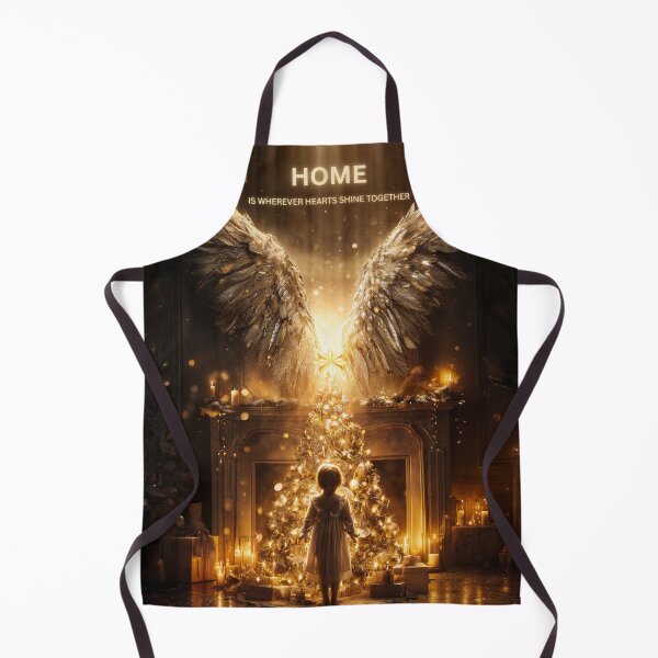 Item preview, Home Is Wherever Hearts Shine Together | Angel Wings Christmas Tree Fantasy Scene designed and sold by VisionaryVeils.