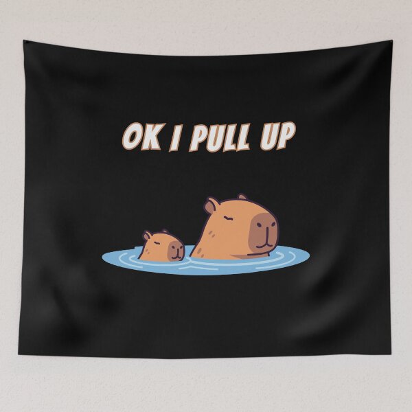 Item preview, Ok I Pull Up Capybara Hot Springs Meme designed and sold by AnimalMemeHub.