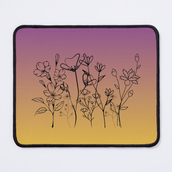 Item preview, Botanical Outline Flowers – Soft Color Design designed and sold by bridgestrokes.