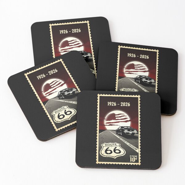 Item preview, Route 66 Centennial Moon Flag: 100th Anniversary 1926-2026 Noir Stamp designed and sold by G350.