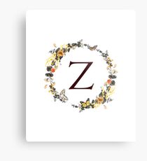 Monogram Z Autumn Foliage And Butterflies Metal Print