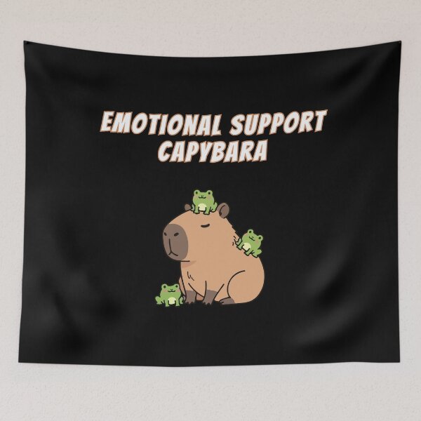 Item preview, Emotional Support Capybara Frog Friends Meme designed and sold by AnimalMemeHub.