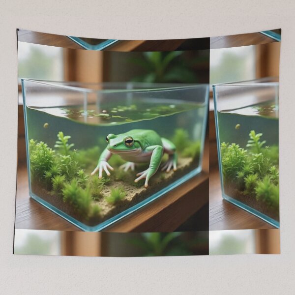 Item preview, Curious Green Frog – Artistic Illustration designed and sold by TreatLLC.