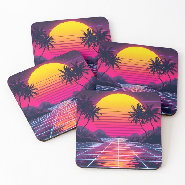 Item preview, Retrowave Neon Grid Highway | 80s Synthwave Sunset designed and sold by VibranPalette.