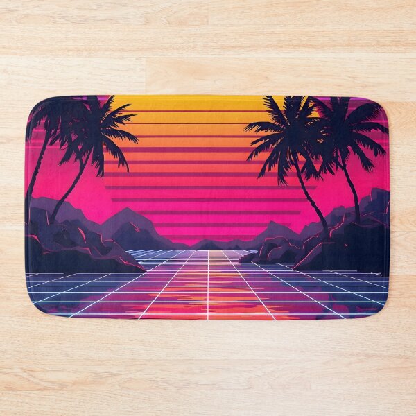Item preview, Retrowave Neon Grid Highway | 80s Synthwave Sunset designed and sold by VibranPalette.