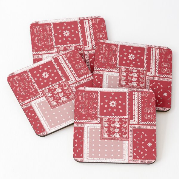 Item preview, Red Bandana Patchwork Mandala Pattern designed and sold by TrendTex.