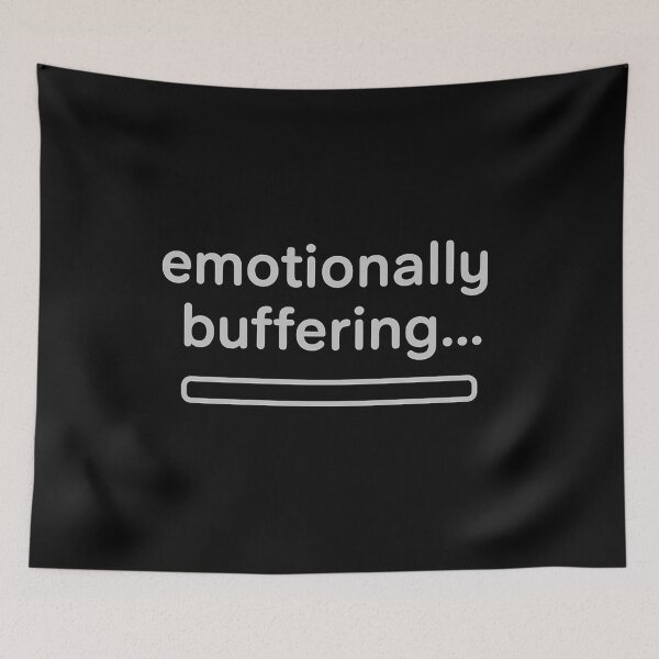 Item preview, Emotionally Buffering… A Minimalist Mental Health Quote About Burnout, Overwhelm, and Taking a Pause designed and sold by AddictiveDesign.