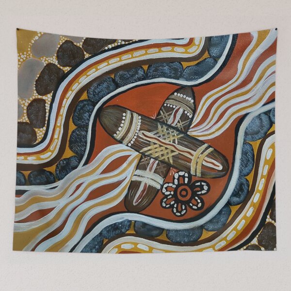 Item preview, Authentic Aboriginal Art Clapstick Dreaming  designed and sold by Sandylizard.