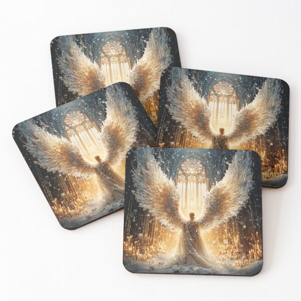 Item preview, Where Love Enters, Winter Softens | Angelic Light in a Snow-Covered Cathedral designed and sold by VisionaryVeils.