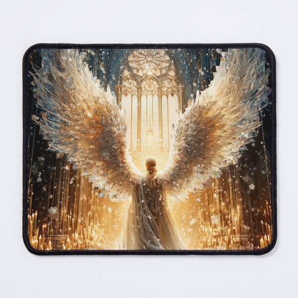 Item preview, Where Love Enters, Winter Softens | Angelic Light in a Snow-Covered Cathedral designed and sold by VisionaryVeils.