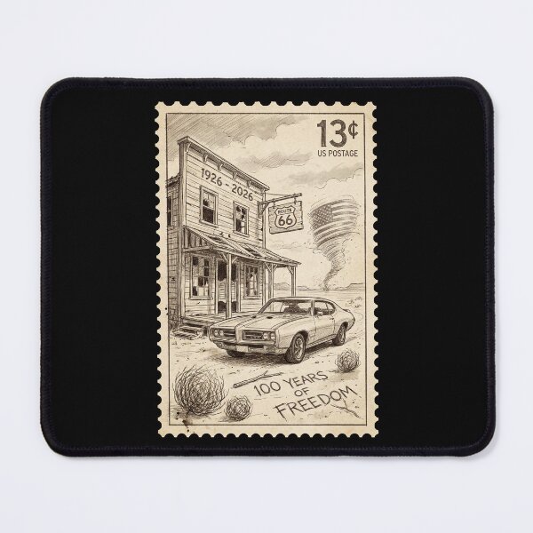 Item preview, Route 66 Centennial Ghost Town Sketch: 100th Anniversary 1926-2026 Stamp designed and sold by G350.