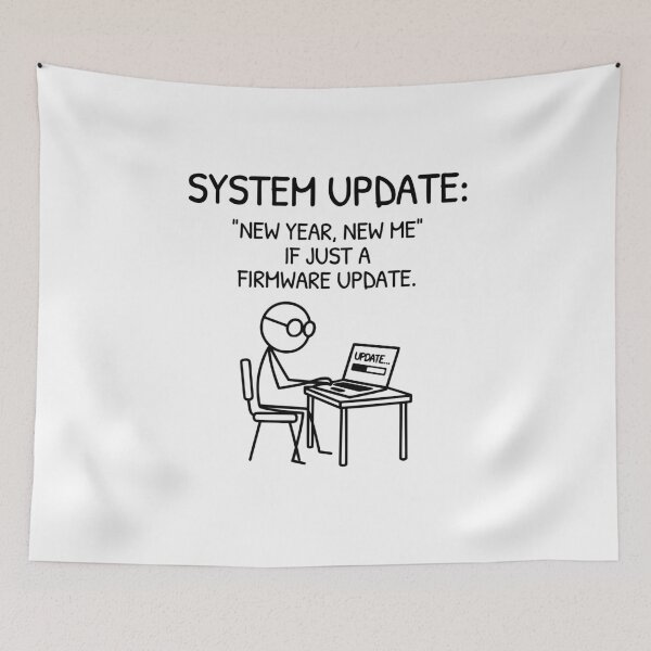 Item preview, XKCD New Year Firmware Update Humor Comic designed and sold by AnnSign.