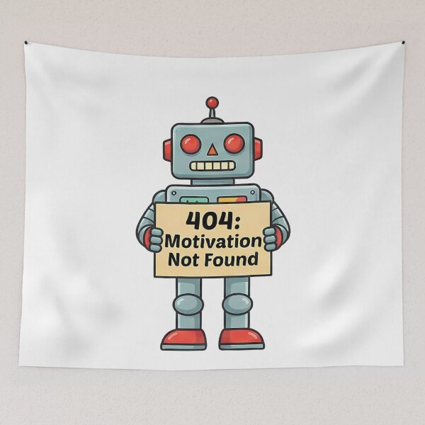Item preview, Funny Robot 404 Motivation Not Found designed and sold by k3rstman1.