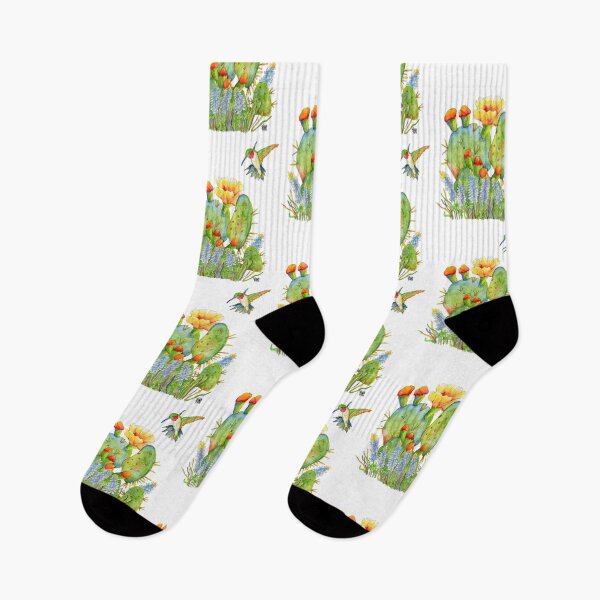 Item preview, Hummingbird with Flowering Cactus and Bluebonnets designed and sold by Jesus Vichareli.
