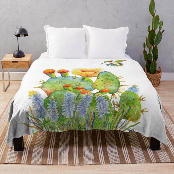 Item preview, Hummingbird with Flowering Cactus and Bluebonnets designed and sold by Jesus Vichareli.