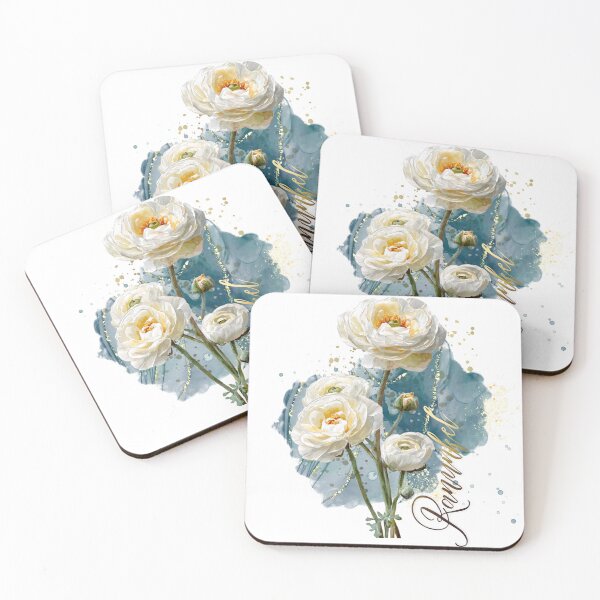 Item preview, white ranunculus designed and sold by Bildarten.