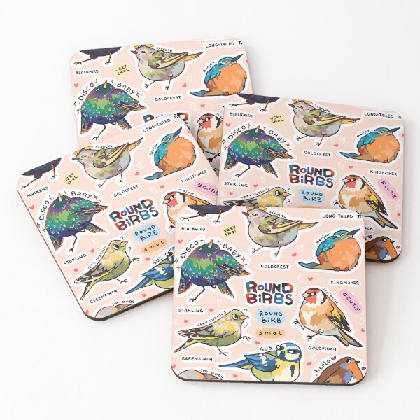 Item preview, Round Birbs - funny birds designed and sold by poki-art.