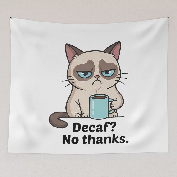 Item preview, Cat Decaf No Thanks Coffee Lover designed and sold by k3rstman1.