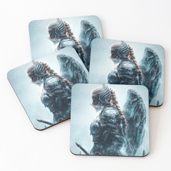 Item preview, Only the Brave Shine in Winter’s Silence | Frost-Clad Angel Warrior Art designed and sold by VisionaryVeils.