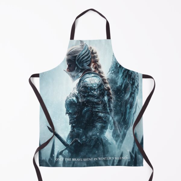 Item preview, Only the Brave Shine in Winter’s Silence | Frost-Clad Angel Warrior Art designed and sold by VisionaryVeils.
