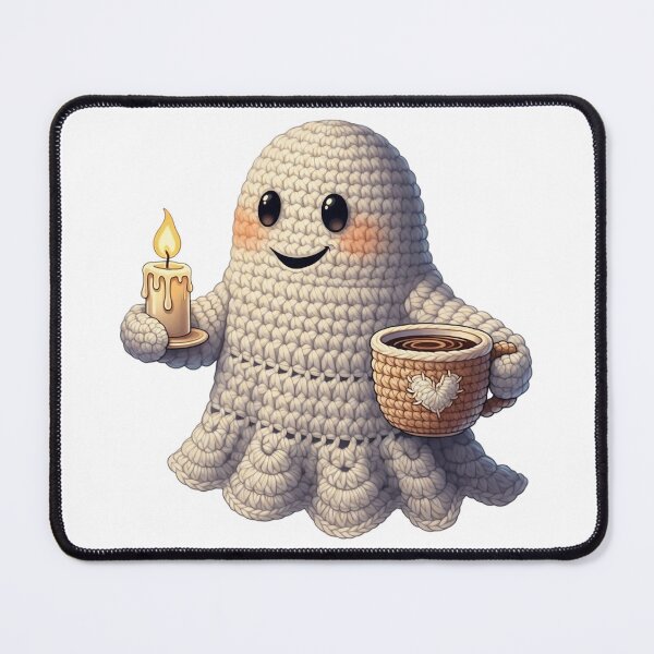 Item preview, Crochet Ghost with Candle and Coffee designed and sold by newvisionart191.