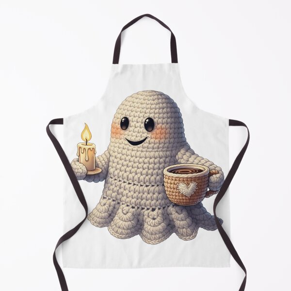 Item preview, Crochet Ghost with Candle and Coffee designed and sold by newvisionart191.