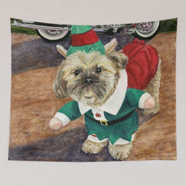 Item preview, Shih Tzu in Christmas Elf Costume designed and sold by LymphomaLass.