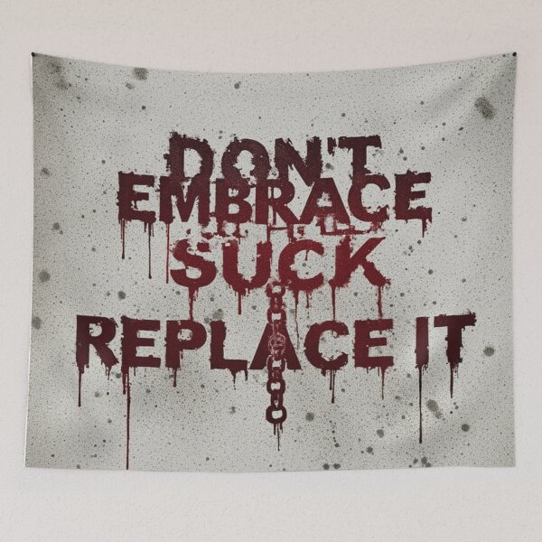 Item preview, DON'T EMBRACE THE SUCK / REPLACE IT - Grunge Motivational Typography Design designed and sold by David R Sawin The Architects Of Eden.