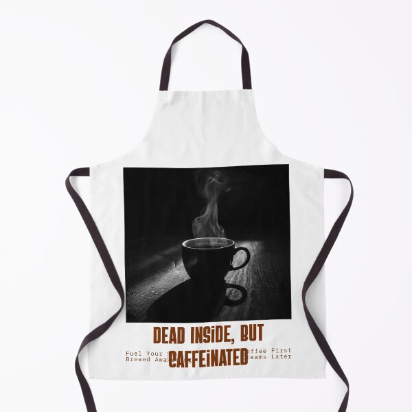 Item preview, Dead Inside, But Caffeinated | Dark Coffee Humour Typography Design designed and sold by Rebel Stitch Studio.