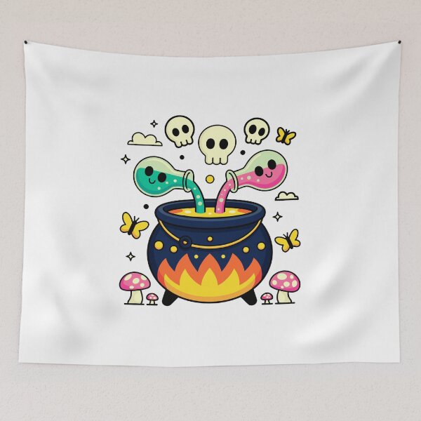 Item preview, Cute Halloween Cauldron with Colorful Potions designed and sold by Horrify.