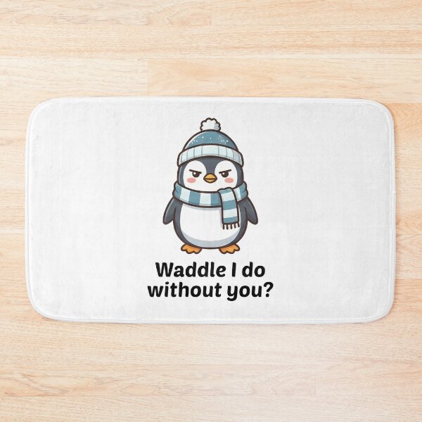 Item preview, Cute Grumpy Penguin Waddle I Do Pun designed and sold by k3rstman1.