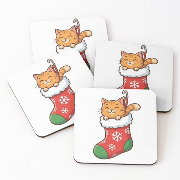 Item preview, Cute Orange Tabby Cat in Christmas Stocking designed and sold by Innova_Creations.