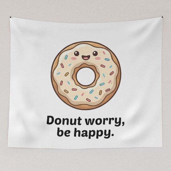 Item preview, Donut Worry Be Happy Kawaii Sprinkles designed and sold by k3rstman1.