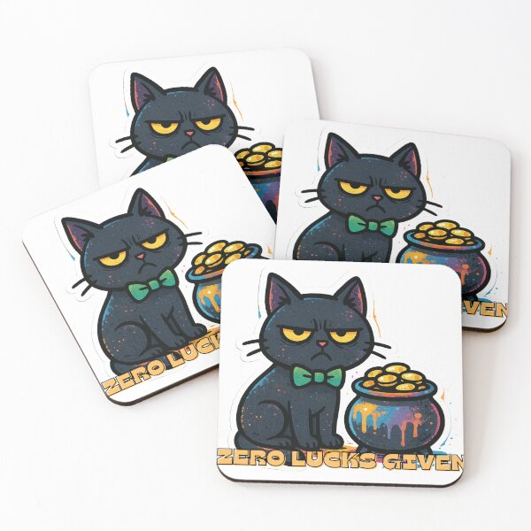 Item preview, Zero Lucks Given Funny St Patricks Black Cat designed and sold by TheSimpleTee007.