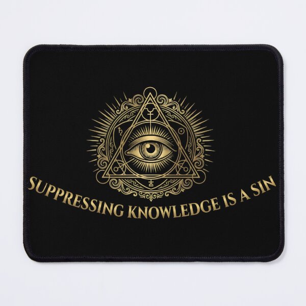Item preview, Suppressing Knowledge Is a Sin – Occult Eye Symbol Gold Art designed and sold by SoulenCify.