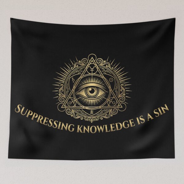 Item preview, Suppressing Knowledge Is a Sin – Occult Eye Symbol Gold Art designed and sold by SoulenCify.