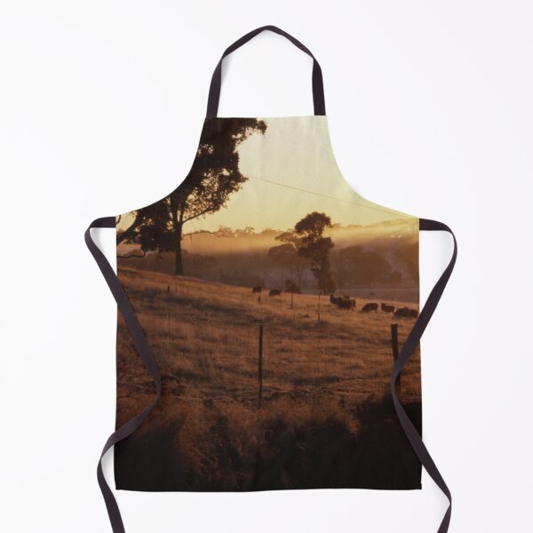 Item preview, Golden Haze: Australian Sunrise Over a Foggy Sheep Paddock designed and sold by AnalogDays.
