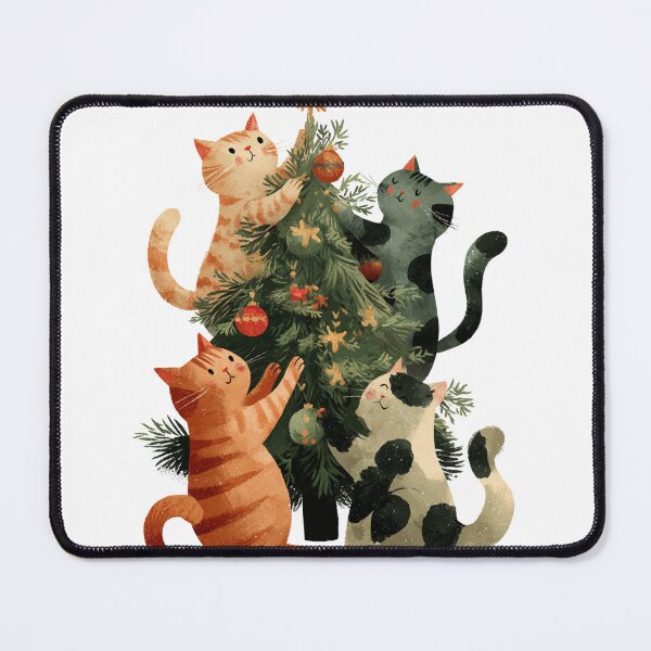 Item preview, Cats decorating a Christmas tree designed and sold by MendaciousMina.