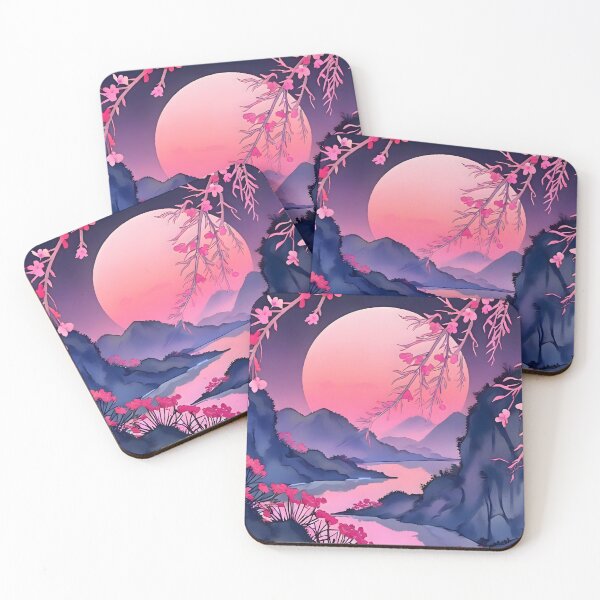 Item preview, Elegant Minimalist Japanese Landscape: Pink Moon Sakura Serenity designed and sold by VibranPalette.