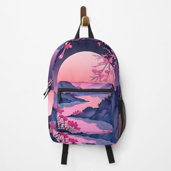 Item preview, Elegant Minimalist Japanese Landscape: Pink Moon Sakura Serenity designed and sold by VibranPalette.