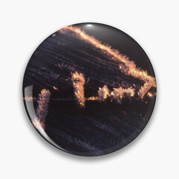 Item preview, Crystallized Barbs: Extreme Frost on a Fence Post at Sunrise designed and sold by AnalogDays.