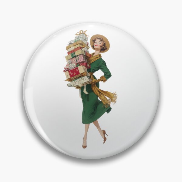 Item preview, Retro pinup Christmas shopping designed and sold by MendaciousMina.