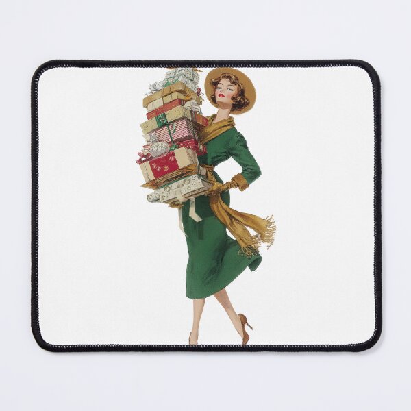 Item preview, Retro pinup Christmas shopping designed and sold by MendaciousMina.