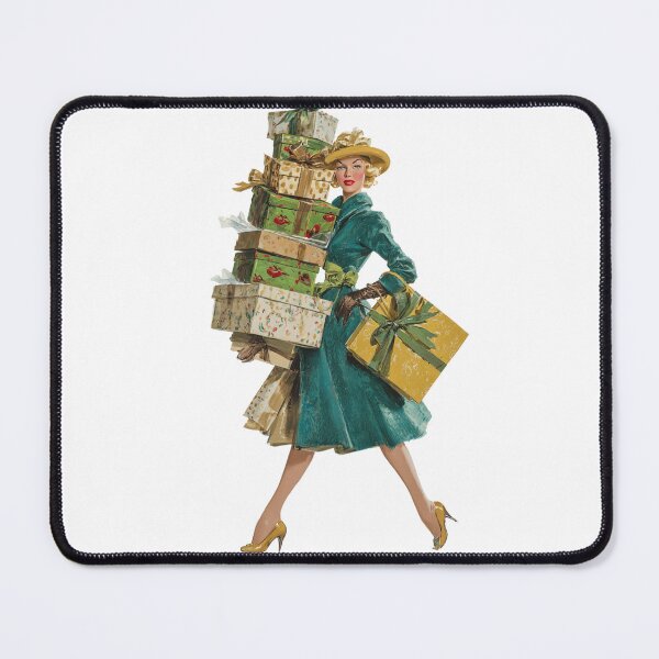 Item preview, Retro pinup Christmas shopping designed and sold by MendaciousMina.
